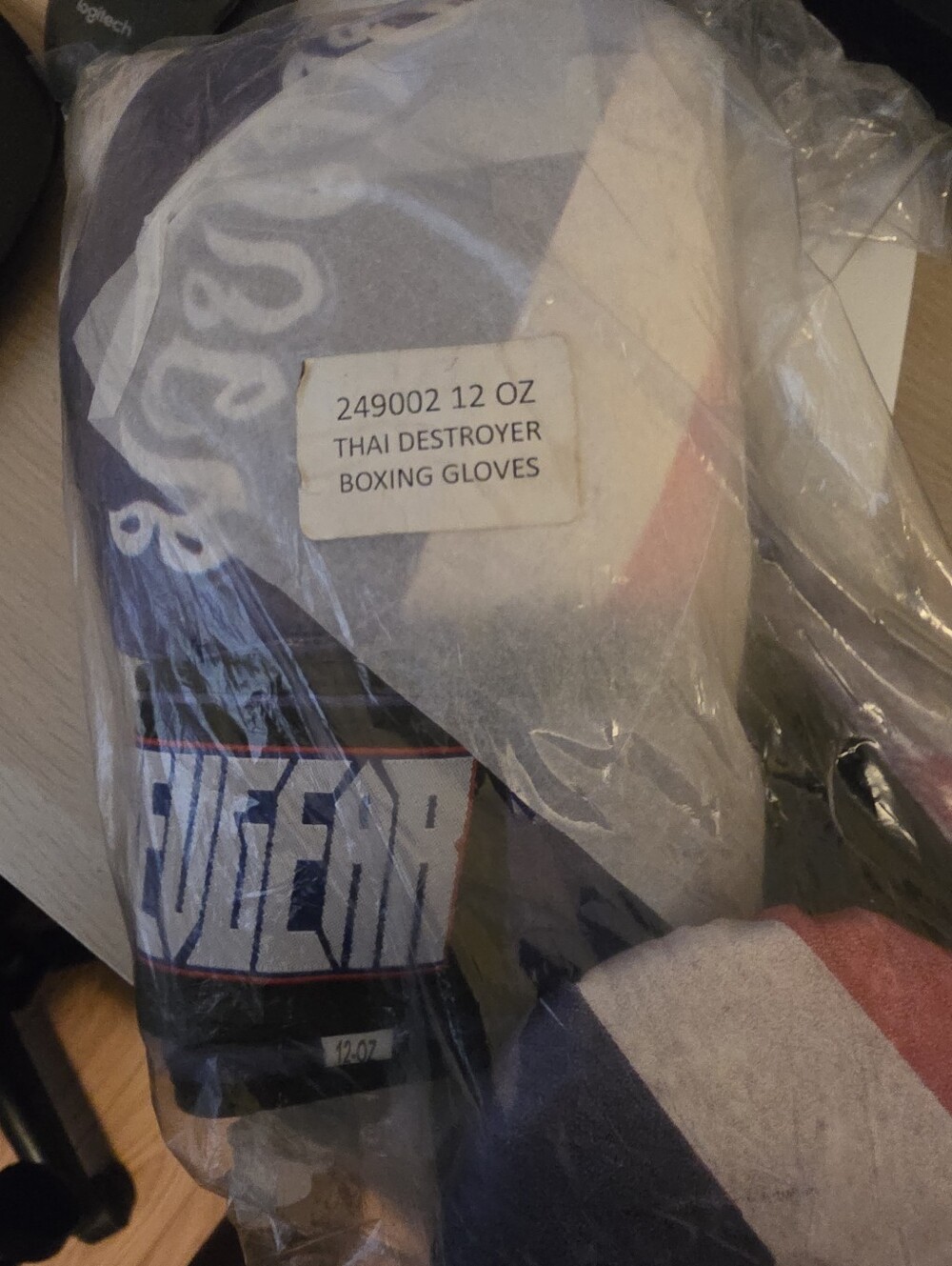 Thai Destroyer 12 oz Boxing Gloves - Navy, Red, White